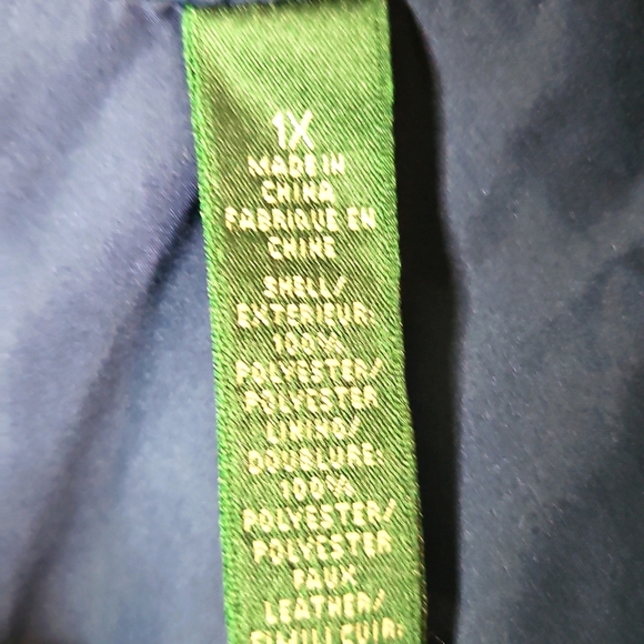 Lauren Ralph Lauren Navy Blue Quilted Vest Zip Up Snap Womens Sz 1X - Picture 3 of 8